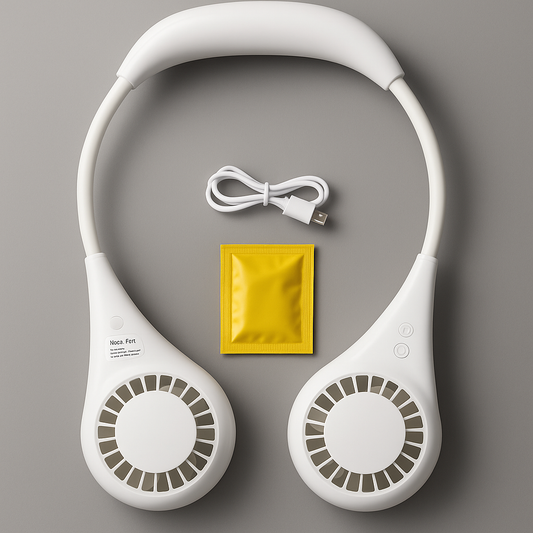 Brilliant Degenero Neck Fan with RGB Lights & Cooling Mist – Hands-Free Wearable Airflow - SmartGatelb