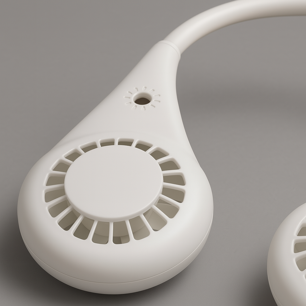 Brilliant Degenero Neck Fan with RGB Lights & Cooling Mist – Hands-Free Wearable Airflow - SmartGatelb