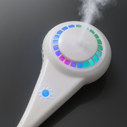 Brilliant Degenero Neck Fan with RGB Lights & Cooling Mist – Hands-Free Wearable Airflow - SmartGatelb
