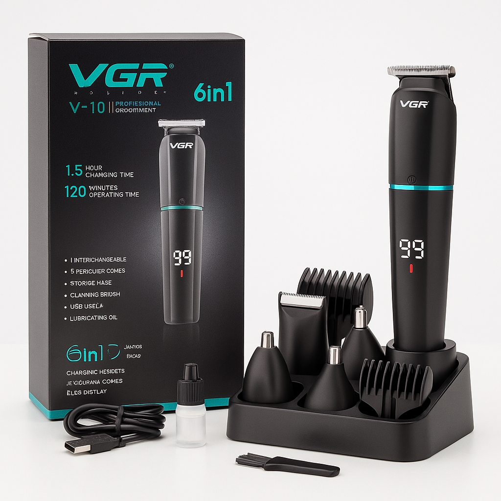 VGR V-101 Professional Grooming Kit – 6-in-1 Rechargeable Trimmer - SmartGatelb