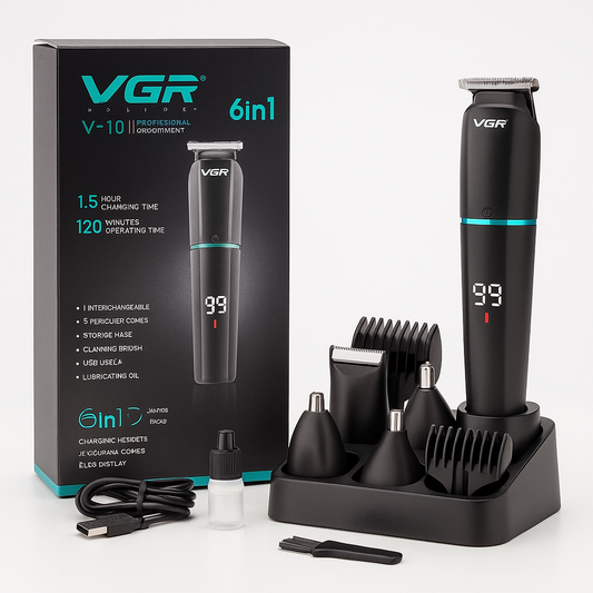 VGR V-101 Professional Grooming Kit – 6-in-1 Rechargeable Trimmer - SmartGatelb