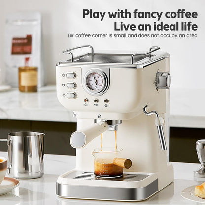Moccona Espresso Coffee Machine 20 Bar Stainless Steel Espresso Maker with Milk Frother Steam Wand 2 In 1 - SmartGatelb