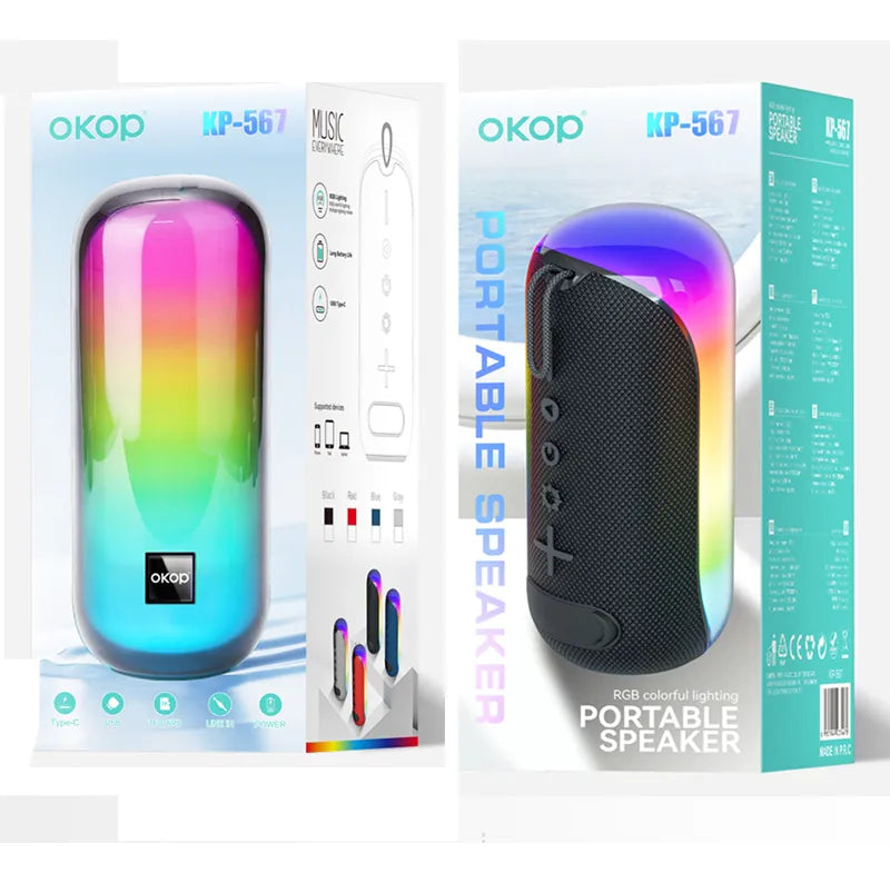 Okop 567 Led Waterproof Bluetooth Portable Speaker With Radio - SmartGatelb