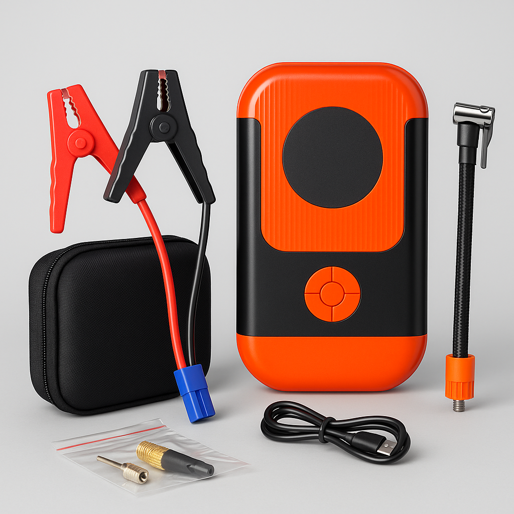 Multi-Function Car Jump Starter & Air Compressor With LED - SmartGatelb