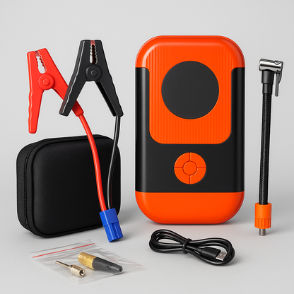 Multi-Function Car Jump Starter & Air Compressor With LED - SmartGatelb