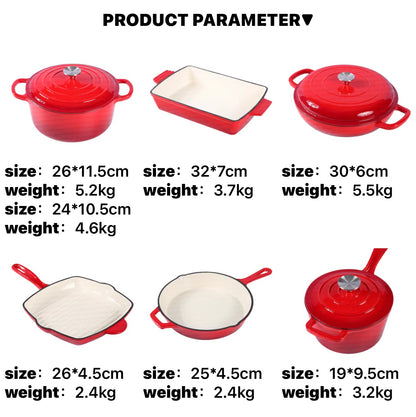 Enamel Cast Iron Dutch Oven 24cm – Heavy Duty Cooking Pot with Lid - Smart Gate
