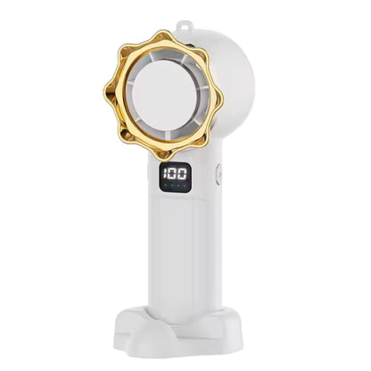 2400mAh Foldable USB Rechargeable Mini Handheld Fan – With Phone Stand, Neck Strap & Display Screen – Ideal for Car, Travel & Outdoor Use - SmartGatelb