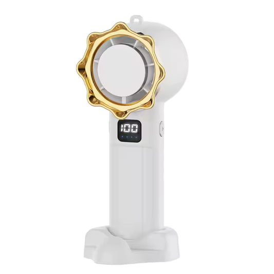 2400mAh Foldable USB Rechargeable Mini Handheld Fan – With Phone Stand, Neck Strap & Display Screen – Ideal for Car, Travel & Outdoor Use - SmartGatelb