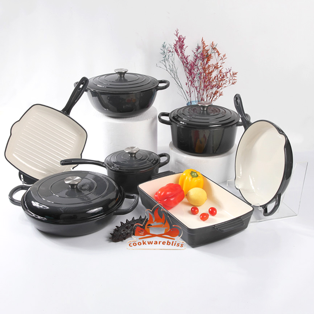 Enamel Cast Iron Dutch Oven 24cm – Heavy Duty Cooking Pot with Lid - Smart Gate