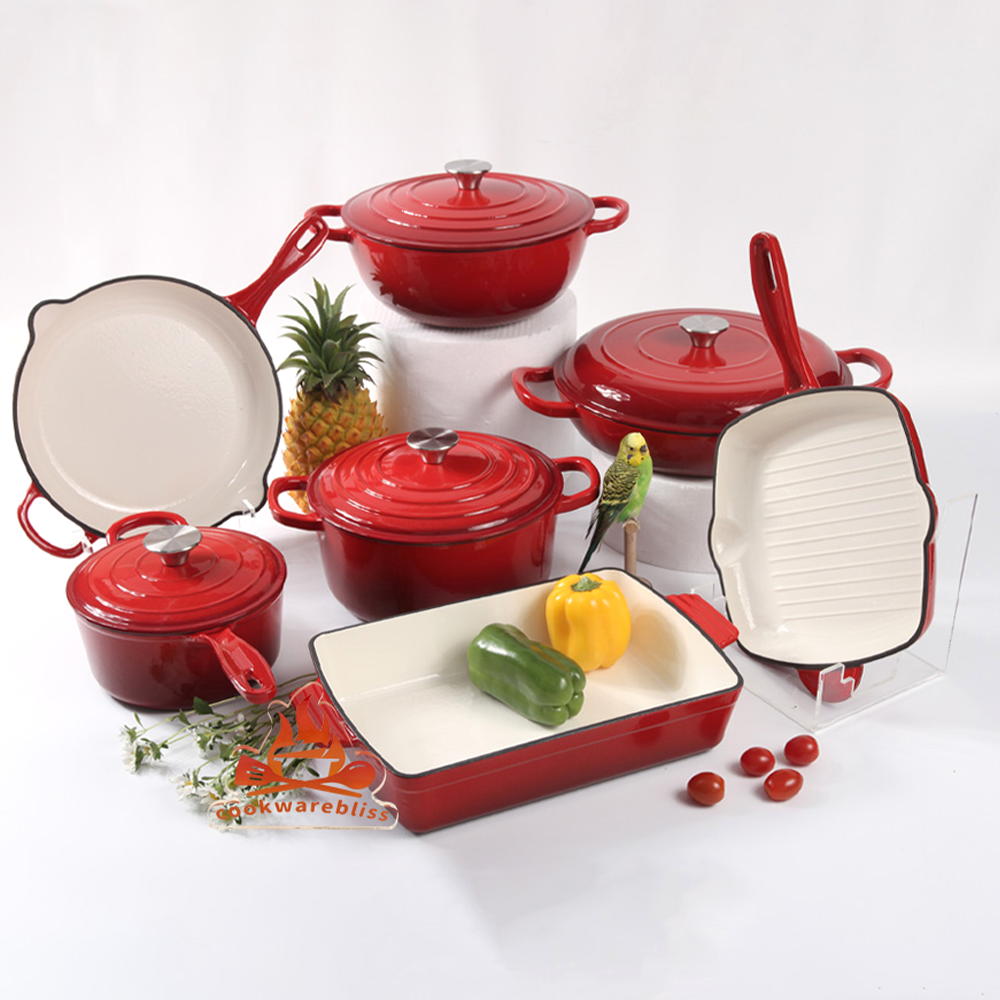 Enamel Cast Iron Dutch Oven 24cm – Heavy Duty Cooking Pot with Lid - Smart Gate