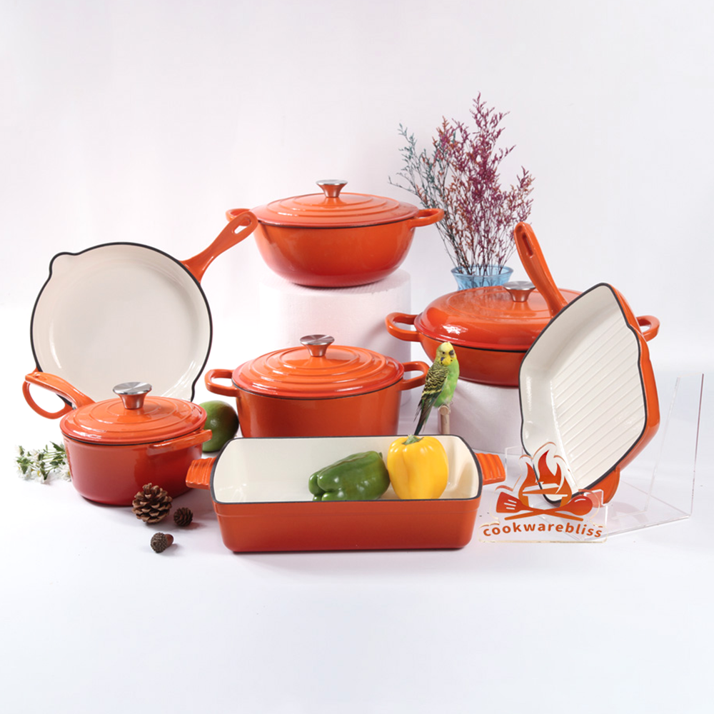 Enamel Cast Iron Dutch Oven 24cm – Heavy Duty Cooking Pot with Lid - Smart Gate