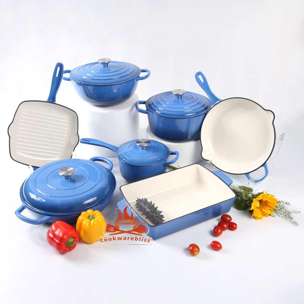 Enamel Cast Iron Dutch Oven 24cm – Heavy Duty Cooking Pot with Lid - Smart Gate