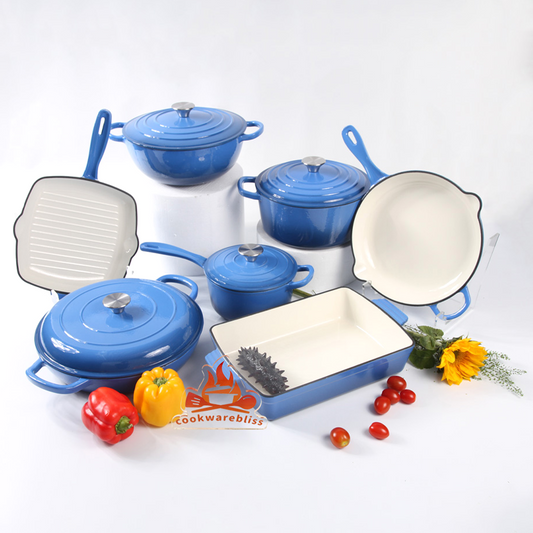 Enamel Cast Iron Dutch Oven 24cm – Heavy Duty Cooking Pot with Lid - Smart Gate