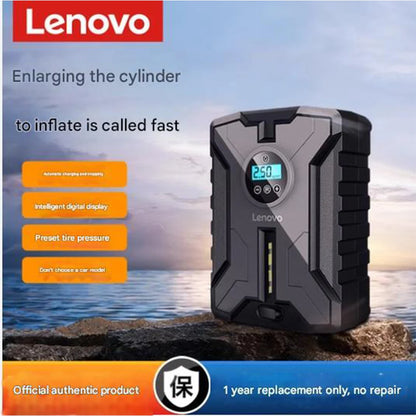 Lenovo Portable Car Tire Inflator 12V – Air Pump with Digital Gauge & LED Light - Smart Gate