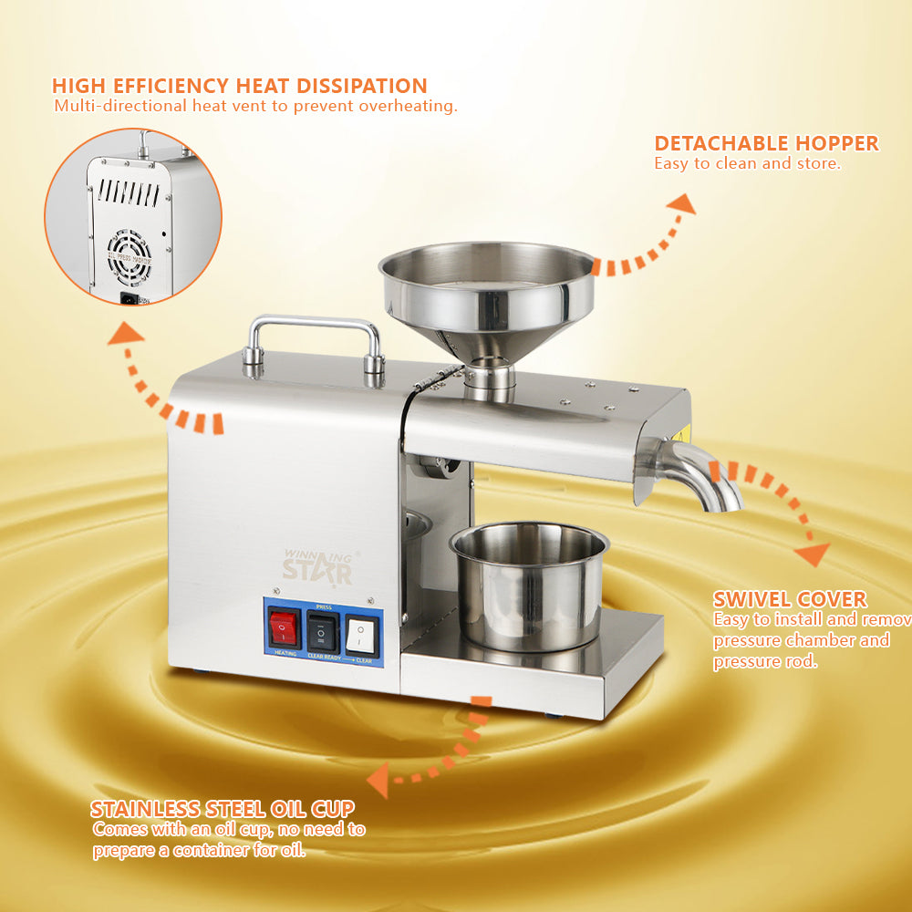 WINNING STAR ST-5801 Stainless Steel Multifunctional Household Automatic Moringa Seed Extraction Machine Mini Oil Press Machine - SmartGatelb