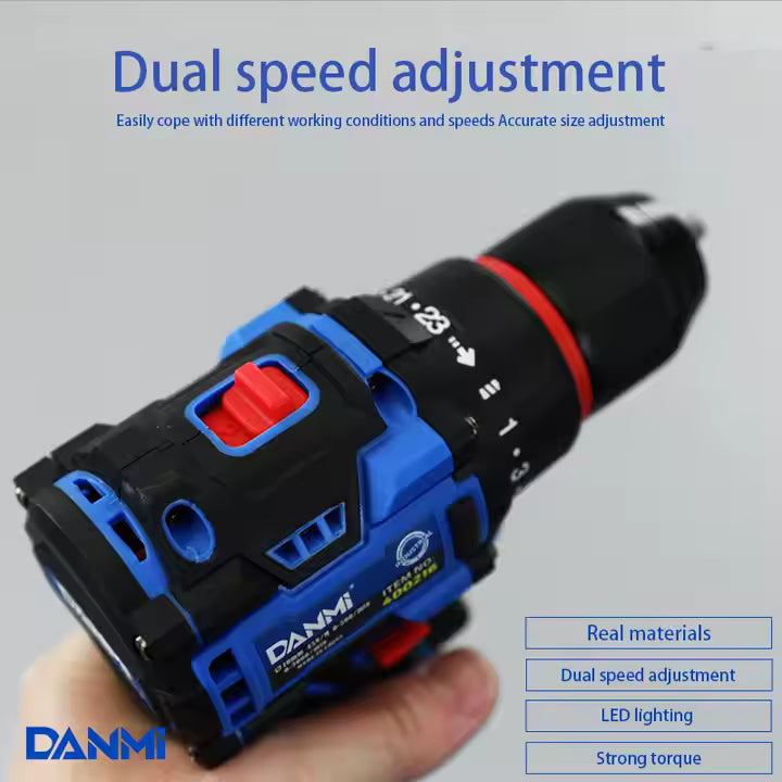 DANMI 16.8V Cordless Brushless Drill – Model 400216 with 2 Batteries & Charger - SmartGatelb