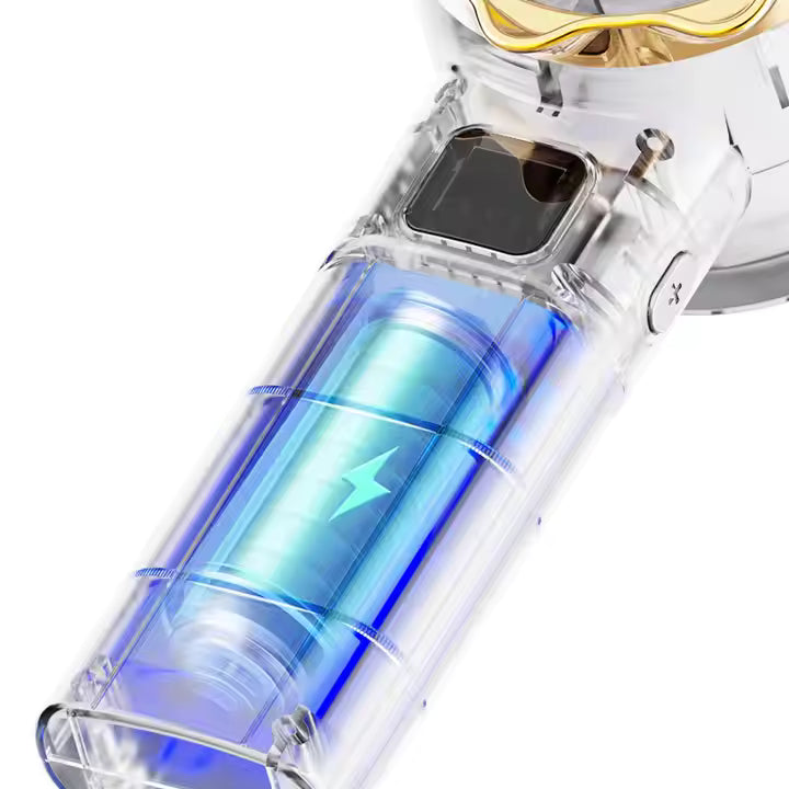 2400mAh Foldable USB Rechargeable Mini Handheld Fan – With Phone Stand, Neck Strap & Display Screen – Ideal for Car, Travel & Outdoor Use - SmartGatelb