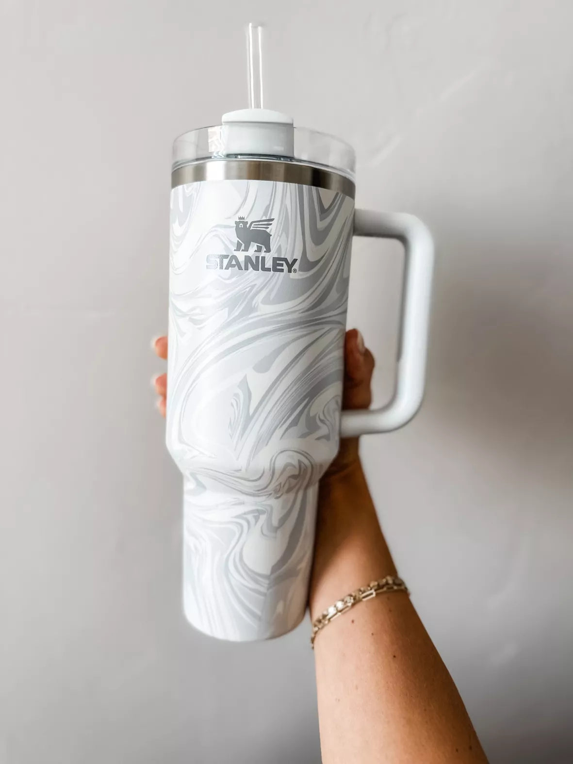 Stanley Marble Tumbler – Insulated Mug with Handle & Straw Premium Design - Smart Gate