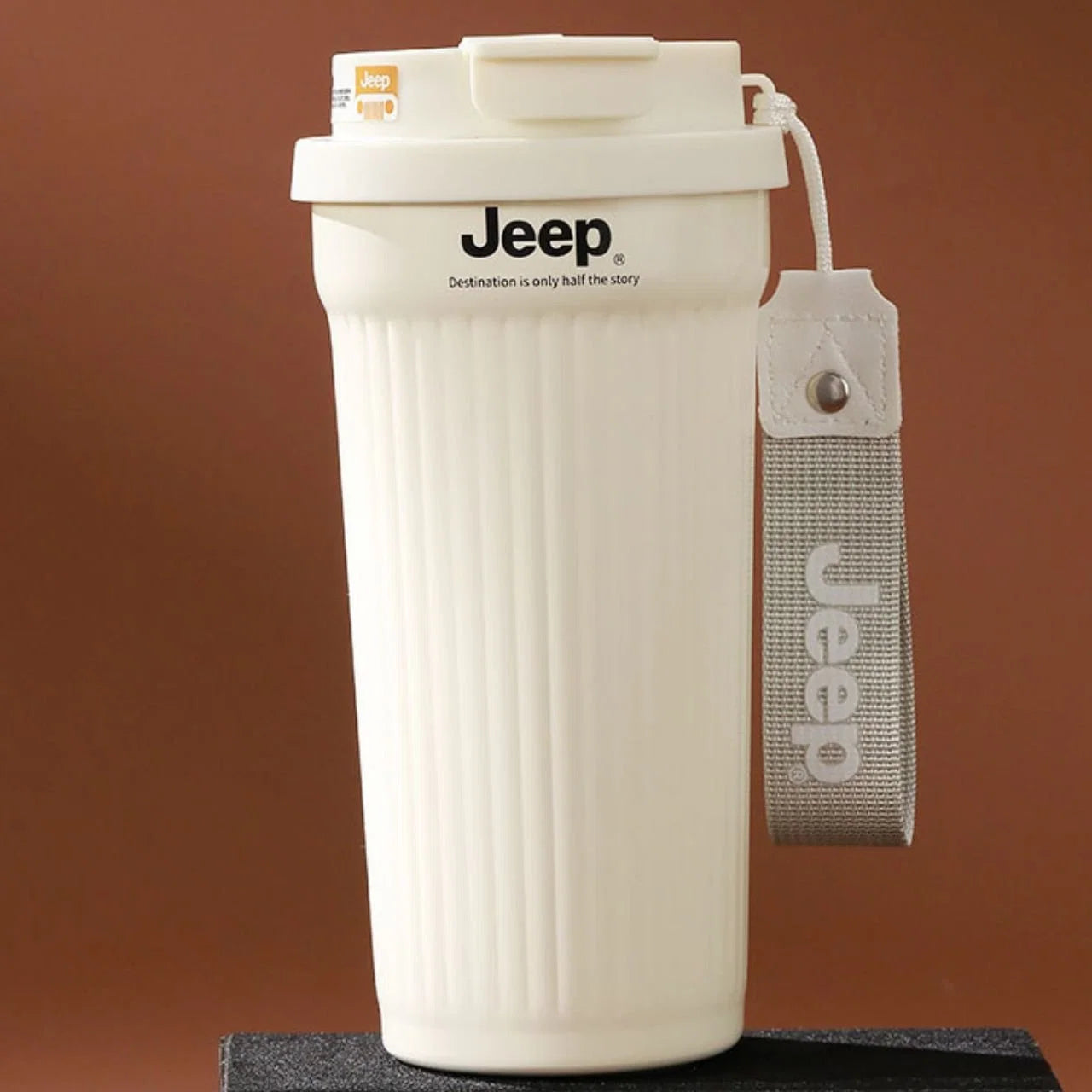Jeep 550ml Insulated Travel Mug – Stainless Steel Vacuum Coffee Tumbler with Leak-Proof Lid