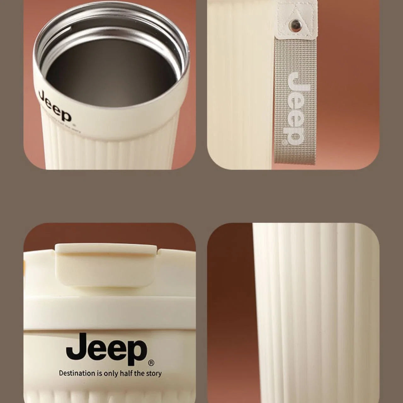 Jeep 550ml Insulated Travel Mug – Stainless Steel Vacuum Coffee Tumbler with Leak-Proof Lid