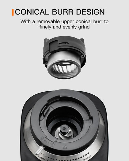 Sboly Coffee Grinder Stainless Steel Adjustable Burr Mill with 19 Precise Grind Setting - SmartGatelb