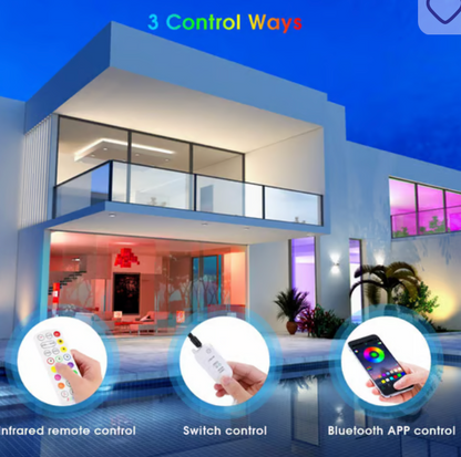 RiXME 5m LED Strip Lights RGB With Voice and Music Sync APP & Remote Control 24-Volt With WIFI - SmartGatelb