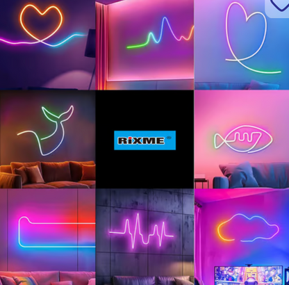 RiXME 5m RGB Neon LED Strip Music Sync Color Changing with Remote Control 5-Volt - SmartGatelb