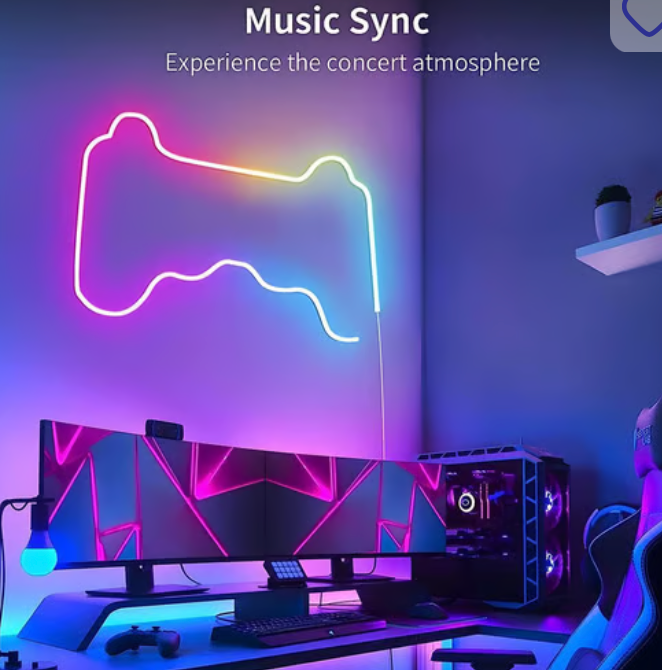 RiXME 5m RGB Neon LED Strip Music Sync Color Changing with Remote Control 5-Volt - SmartGatelb