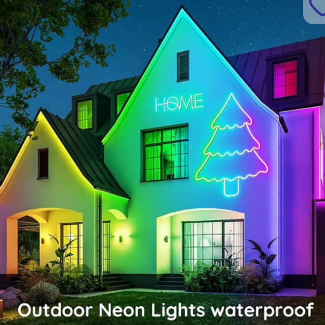 RiXME 5m RGB Neon LED Strip Music Sync Color Changing with Remote Control 5-Volt - SmartGatelb