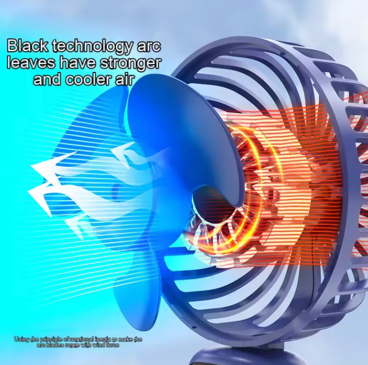 USB Rechargeable Foldable Mini Fan with LED Display – 5-Speed, 90° Adjustable, Neck Hanging & Desktop Use – Model N15B - SmartGatelb