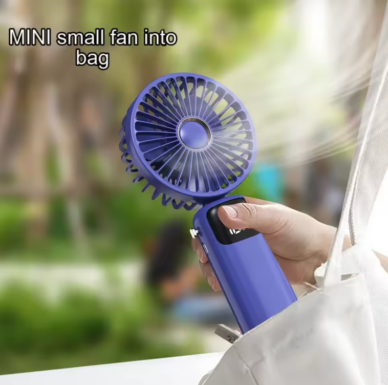 USB Rechargeable Foldable Mini Fan with LED Display – 5-Speed, 90° Adjustable, Neck Hanging & Desktop Use – Model N15B - SmartGatelb