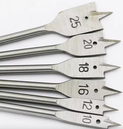 DANMI 6PCS Wood Flat Drill Bit Set – High Carbon Steel - SmartGatelb