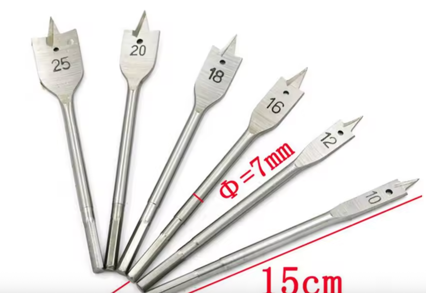 DANMI 6PCS Wood Flat Drill Bit Set – High Carbon Steel - SmartGatelb