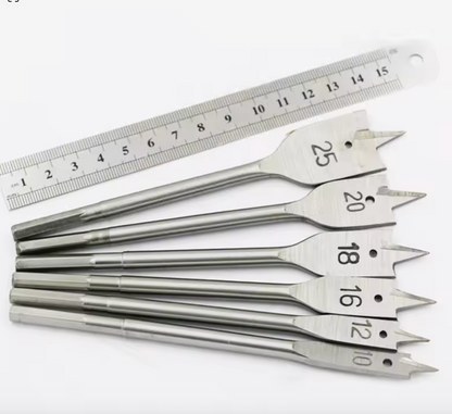 DANMI 6PCS Wood Flat Drill Bit Set – High Carbon Steel - SmartGatelb