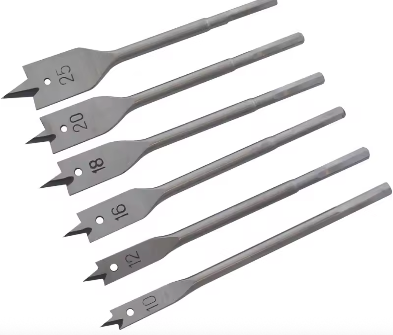 DANMI 6PCS Wood Flat Drill Bit Set – High Carbon Steel - SmartGatelb