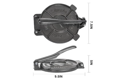 Vivicreate 8-Inch Cast Iron Tortilla Press – Heavy Duty Manual Dough Press for Tortillas, Roti, Chapati & Quesadillas