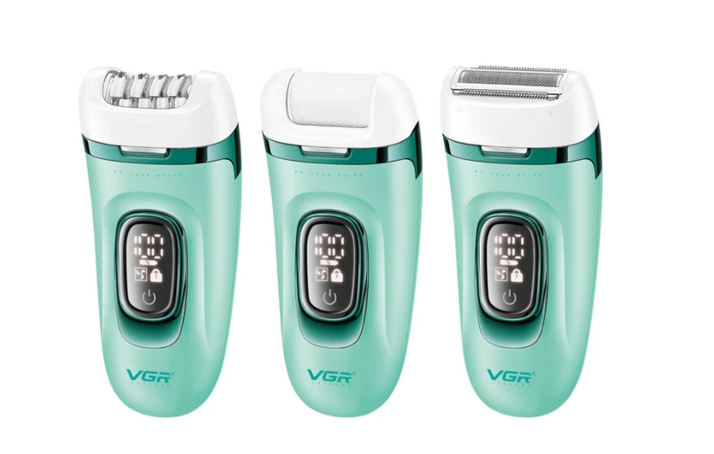 VGR V-762 Professional 3-in-1 Lady Epilator – Epilator, Shaver & Callus Remover | 800mAh | IPX7 Waterproof
