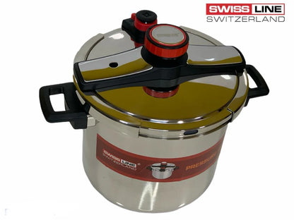 Swiss Line 10L Stainless Steel Pressure Cooker – Large Capacity Fast Cooking - Smart Gate