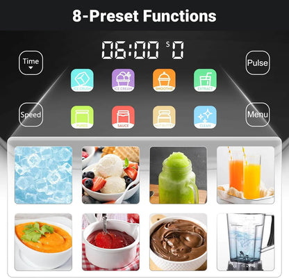 AMZCHEF 8-IN-1 Professional Blenders 2025 with LED Panel Touch Control 2000W - SmartGatelb
