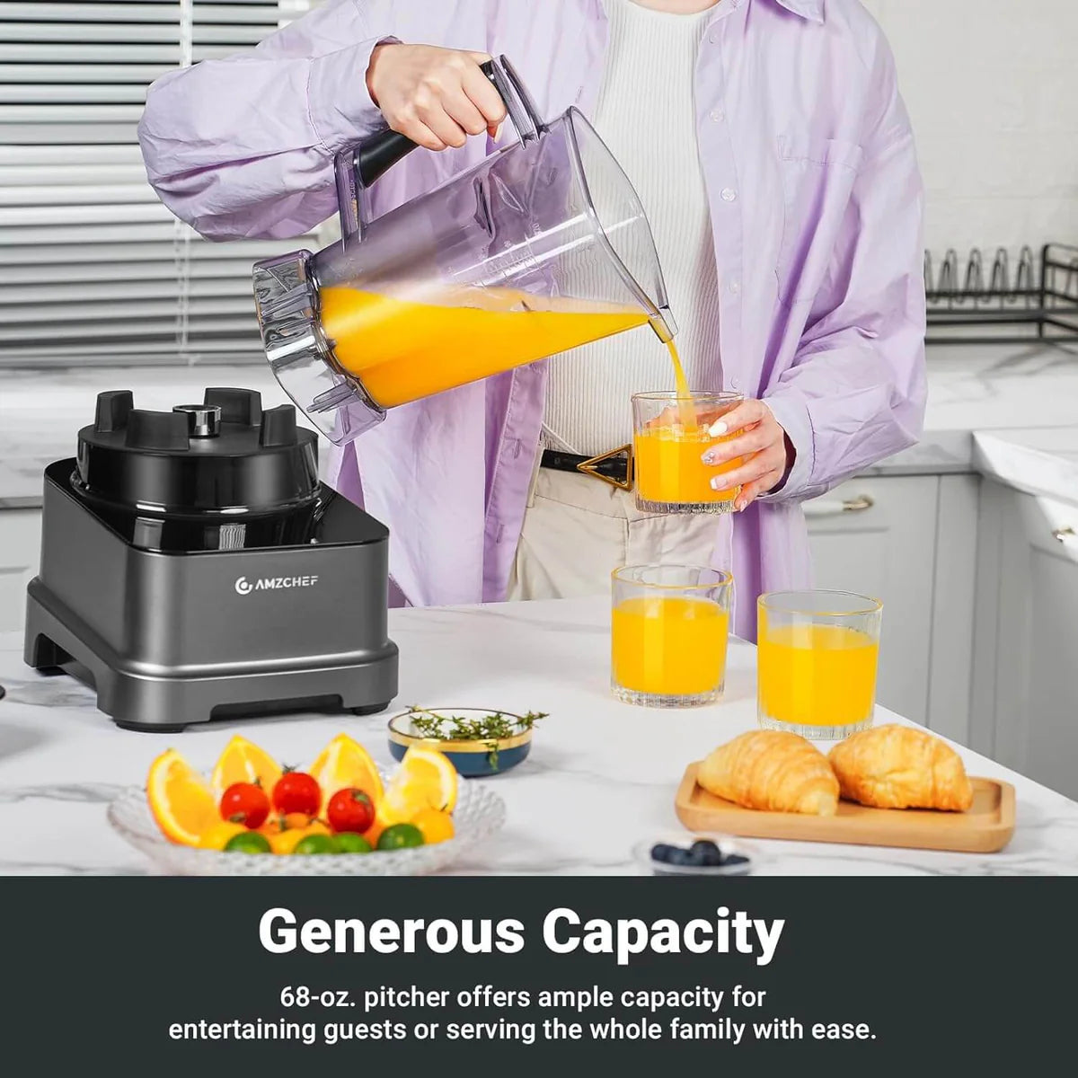 AMZCHEF 8-IN-1 Professional Blenders 2025 with LED Panel Touch Control 2000W - SmartGatelb