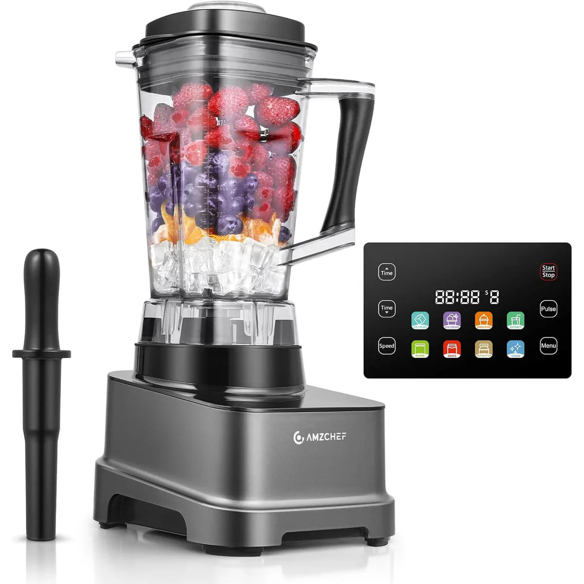 AMZCHEF 8-IN-1 Professional Blenders 2025 with LED Panel Touch Control 2000W - SmartGatelb