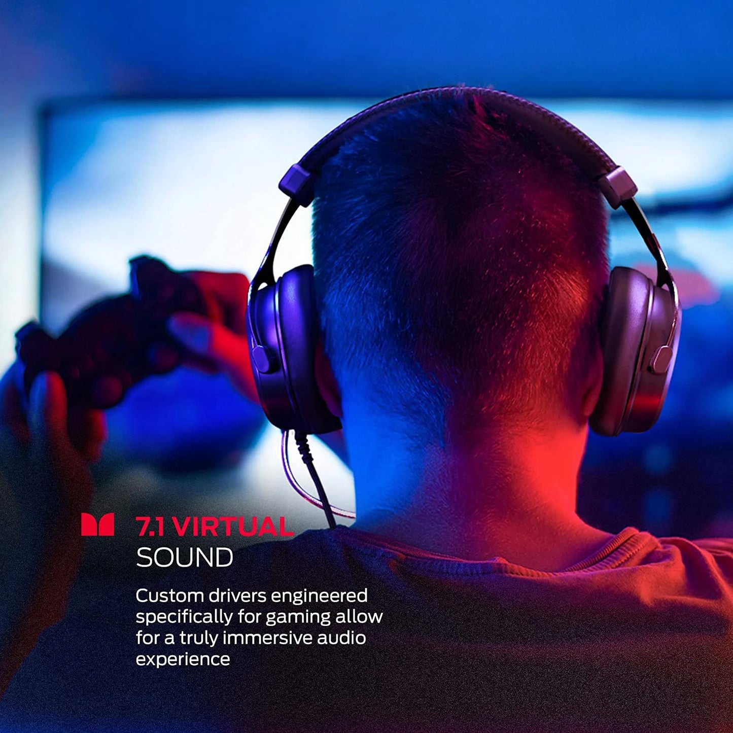 Monster Alpha RGB Gaming Headset – 7.1 Virtual Surround, Detachable ENC Mic, LED Lighting