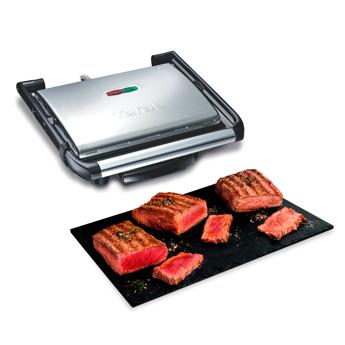 Tefal Inicio GC241D12 Contact Grill & Panini Press 2000W – Non-Stick Plates | Stainless Steel