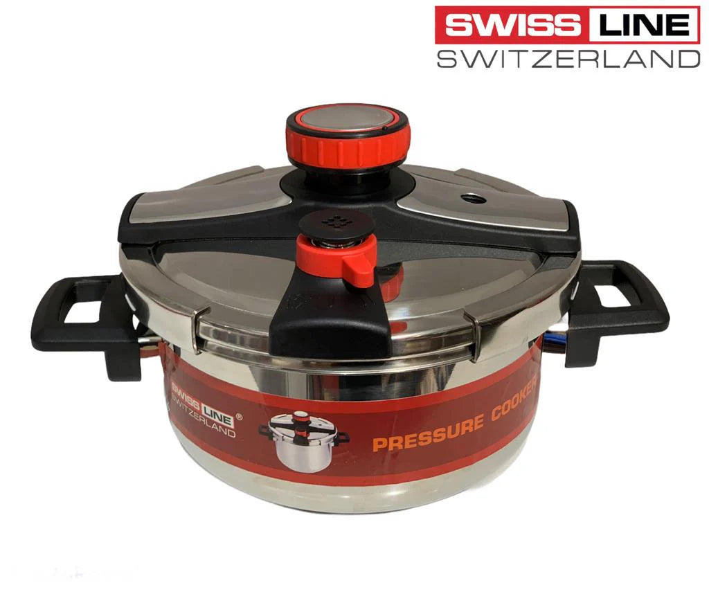 Swiss Line 6L Stainless Steel Pressure Cooker with Marble Coating – Safe & Fast Cooking - Smart Gate