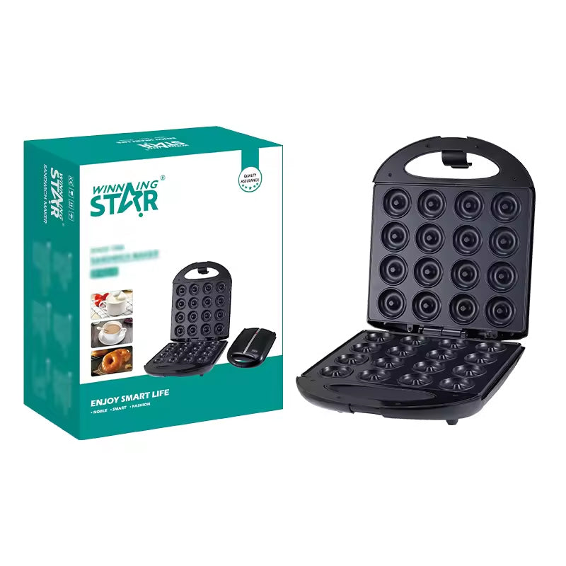 Winning Star ST-9318 Donut Maker – 16 Mini Donuts Non-Stick Electric Baking Machine - Smart Gate