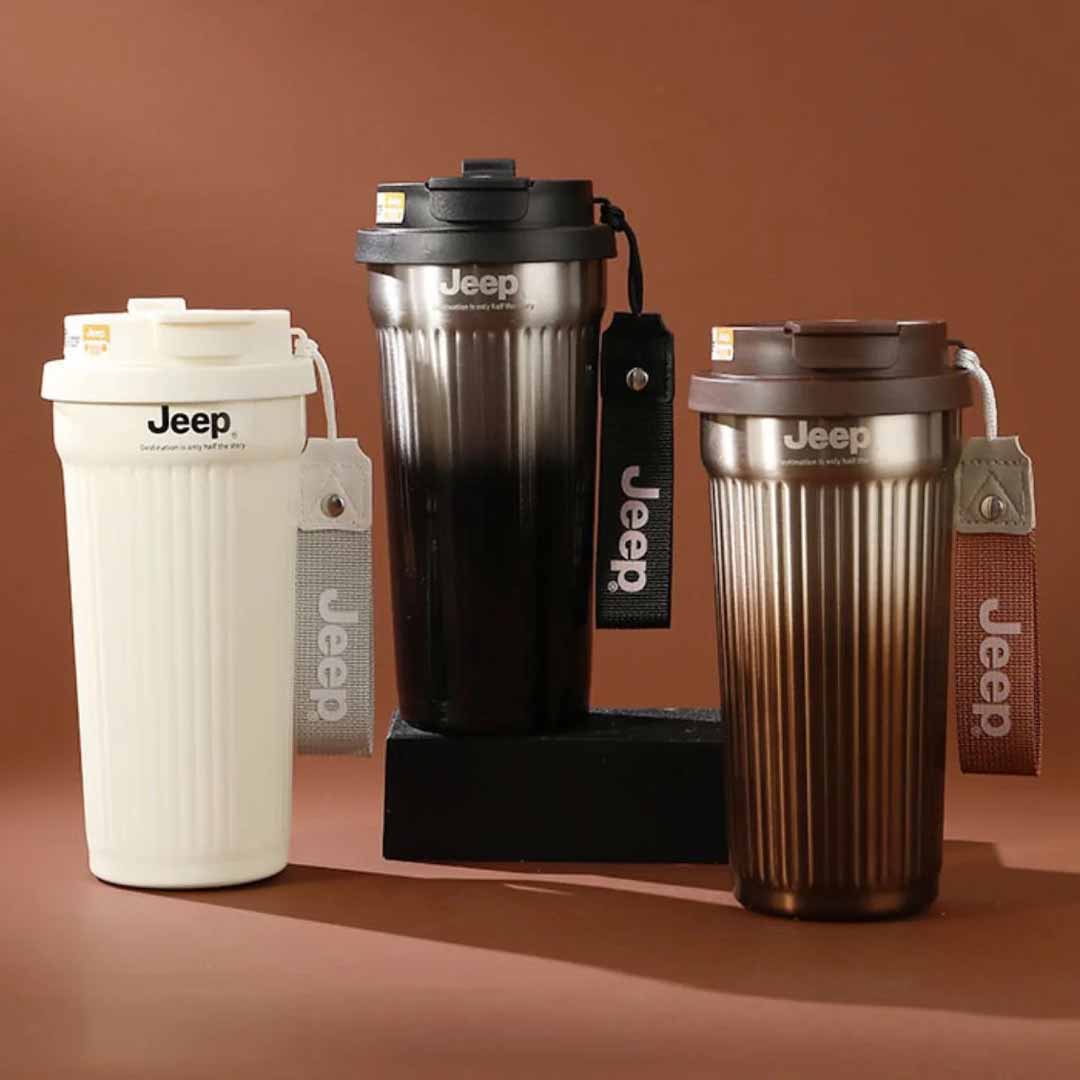 Jeep 550ml Insulated Travel Mug – Stainless Steel Vacuum Coffee Tumbler with Leak-Proof Lid