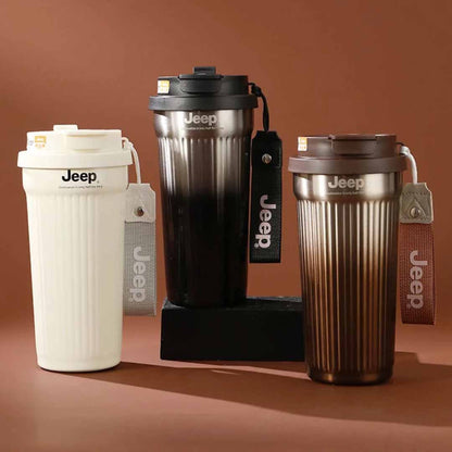 Jeep 550ml Insulated Travel Mug – Stainless Steel Vacuum Coffee Tumbler with Leak-Proof Lid