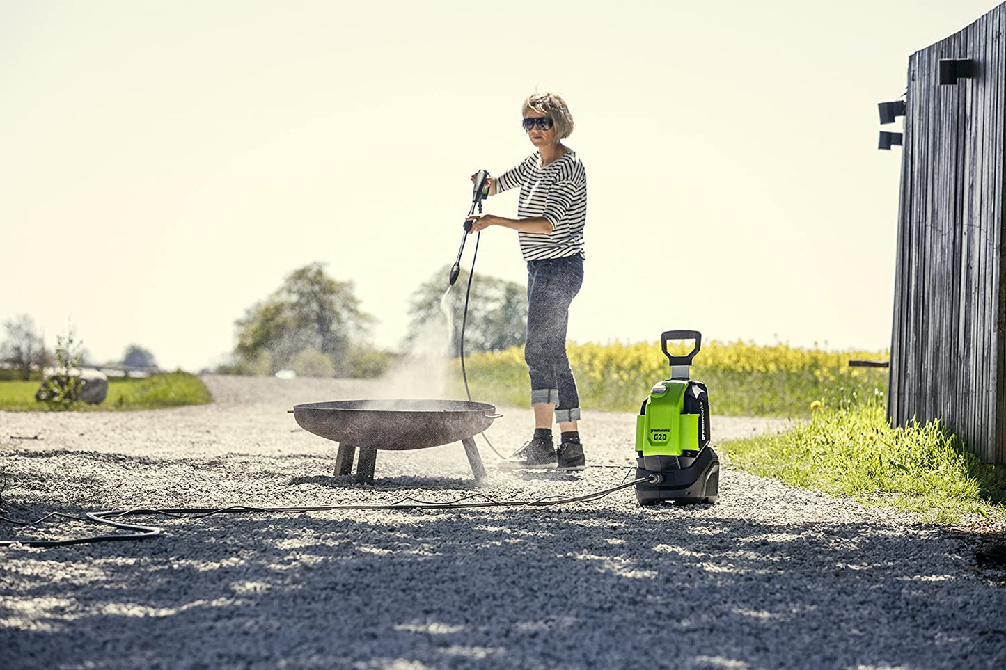 Greenworks 5104007UK G30 120 Bar Pressure Washer, 1500 W, 240 V, Green - SmartGatelb