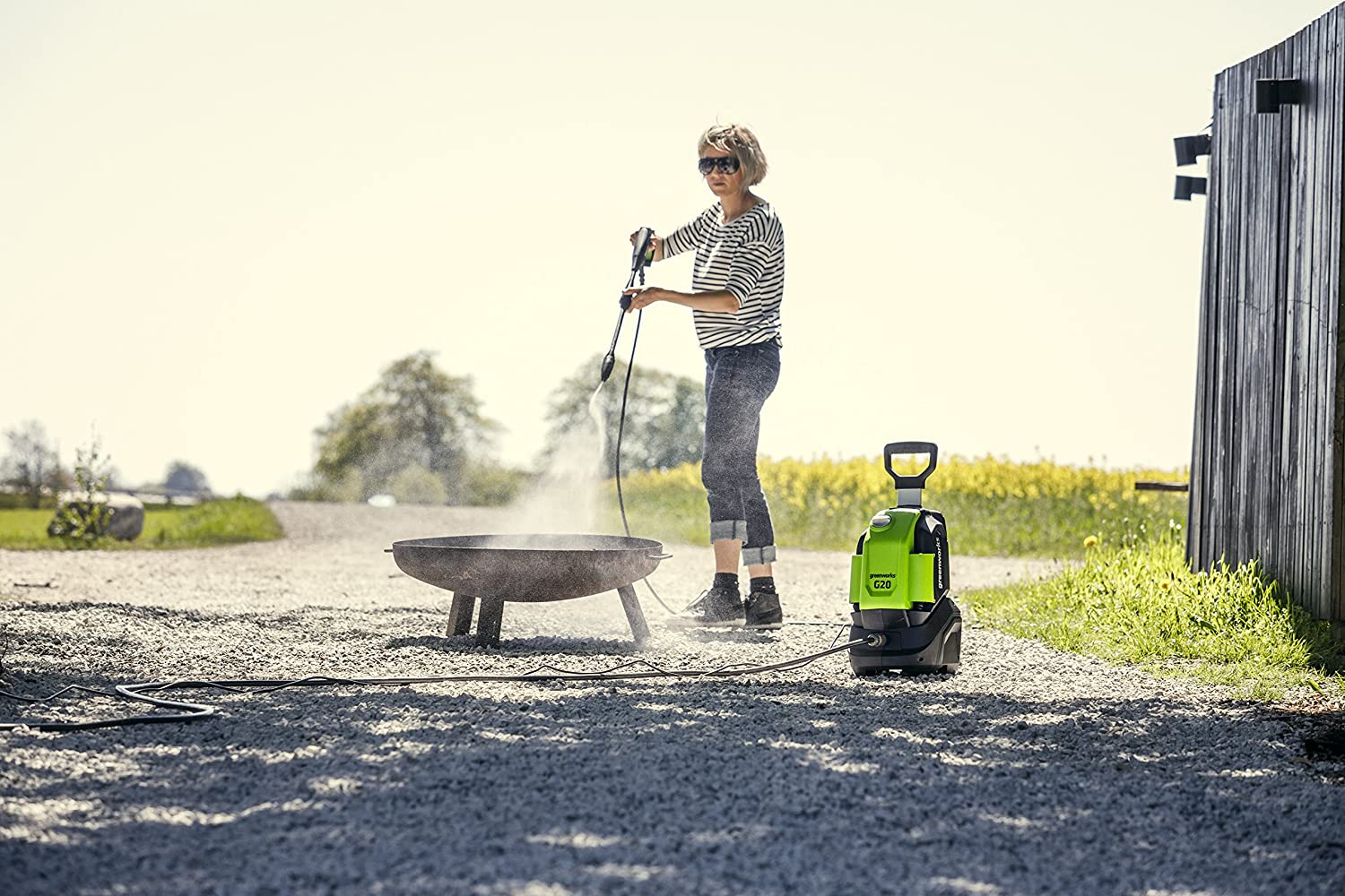 Greenworks 5104007UK G30 120 Bar Pressure Washer, 1500 W, 240 V, Green - SmartGatelb